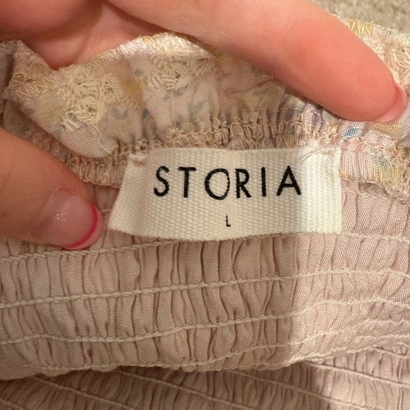 Boutique Style Eyelet Mini Skirt with Ruffles - Picture 2 of 3